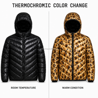 Veste d'hiver à capuche coupe-vent thermochromique personnalisée pour les trajets urbains, la marche sur la neige, les activités de plein air pour hommes