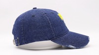 Casquette de baseball en denim vintage de qualité supérieure, directement de l'usine - Casquette Papa en coton délavé et vieilli pour homme avec broderie personnalisée de tigre