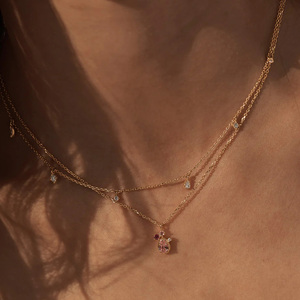 Collier ras du cou en or <span class=keywords><strong>18</strong></span> <span class=keywords><strong>carats</strong></span> avec zircone cubique, <span class=keywords><strong>bijoux</strong></span> de mode, colliers raffinés pour femmes, <span class=keywords><strong>bijoux</strong></span> faits à la main pour fiançailles tendance - Product Image 2