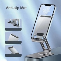 Support de téléphone portable et tablette en alliage d'aluminium de qualité supérieure, pliable, réglable en hauteur, rotatif, flexible, compatible iPad, support de bureau