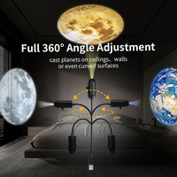 Projecteur USB, lampe lunaire d'Halloween, veilleuse de Noël, projecteur de scènes rotatives pour la décoration murale et de plafond