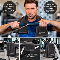 Serviette de sport personnalisée 100% coton, serviette de fitness, serviette de sport absorbante avec broderie et impression de logo