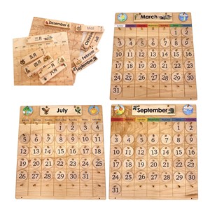 Montessori Enfants Éducation Précoce <span class=keywords><strong>Calendrier</strong></span> Météorologique <span class=keywords><strong>en</strong></span> <span class=keywords><strong>Bois</strong></span> pour Enfants Cadeaux - Product Image 5