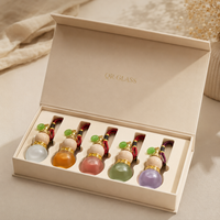Diffuseur d'arômes suspendu en verre en forme de gourde de style chinois pour voiture, maison et armoire – Flacon d'huile essentielle pour parfum de voiture