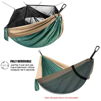 Hamac de camping pliable portable Feistel 210T en nylon pour 2 personnes avec moustiquaire