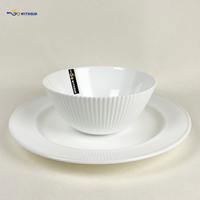 Vaisselle en verre opale en gros : service de table, assiettes à fruits, bols à salade, vaisselle en verre opale pour restaurant et maison