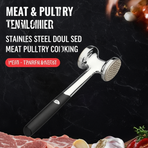 Martello ammaccatore per carne in acciaio inossidabile a doppia faccia per la cottura di carne e pollame - Product Image 3
