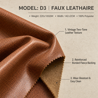 Tissu d'ameublement en velours collé aspect PU, aspect cuir 100 % polyester, tissu technique imitation cuir, personnalisé, très demandé et économique
