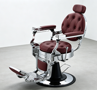 Fauteuil de barbier chromé rétro, fauteuil inclinable hydraulique pour hommes, mobilier de salon de coiffure