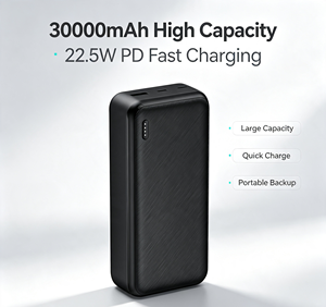 Power Bank ad Alta Capacità 30000mAh, <span class=keywords><strong>Ricarica</strong></span> Rapida 22.5W, Doppia USB Tipo C, 3 Porte per Ricaricare 3 Dispositivi Contemporaneamente, Fabbrica OEM ODM - Product Image 1