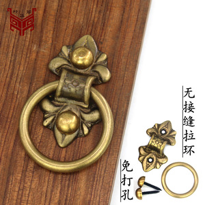 Poignée de porte en laiton de style chinois antique JHG 068, installation sans perçage, pour portes en bois, tiroirs, armoires - Product Image 1