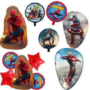 Nouveauté Spiderman Captain Cartoon <span class=keywords><strong>Film</strong></span> Personnage Anime Feuille Hélium Ballon Ensembles Pour Joyeux Anniversaire Fête Décoration Jouet - Product Image 1