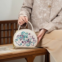 Nouveau design de sac à main bandoulière haut de gamme pour femmes avec broderie chinoise, fermeture éclair portable, doublure en PU