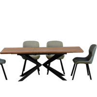 Meubles de Restaurant de haute qualité Table de dîner et ensemble de chaises salon salle à manger meubles de maison en bois métal fer moderne extensible