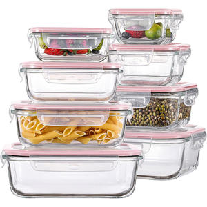 Juego de 7 Recipientes Herméticos para Almacenamiento de Alimentos con Tapa de Vidrio Aislante, Aptos para Microondas, para Preparación de Comidas, Almacenamiento Seguro de Arroz, para Viajes - Product Image 1