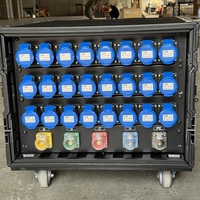 Boîte de distribution d'alimentation portable pour extérieur IP65 3 phases 380V 125A avec protection MCCB, entrée 5 broches CEE, boîte de prises CEE 24 voies