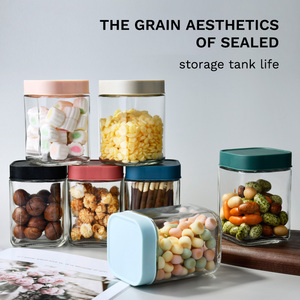 Bocaux de conservation en verre sans plomb, hermétiques, de qualité alimentaire, écologiques, compatibles lave-vaisselle pour cuisine, garde-manger, céréales, snacks et cadeaux promotionnels - Product Image 1