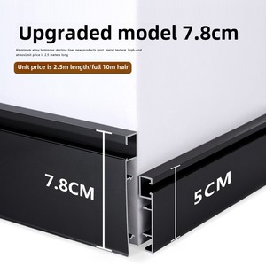 Fornitura diretta Jiangsu moderno 5cm battiscopa a LED opaca in lega di magnesio luce striscia di vetro accessori <span class=keywords><strong>per</strong></span> <span class=keywords><strong>piastrelle</strong></span> - Product Image 5