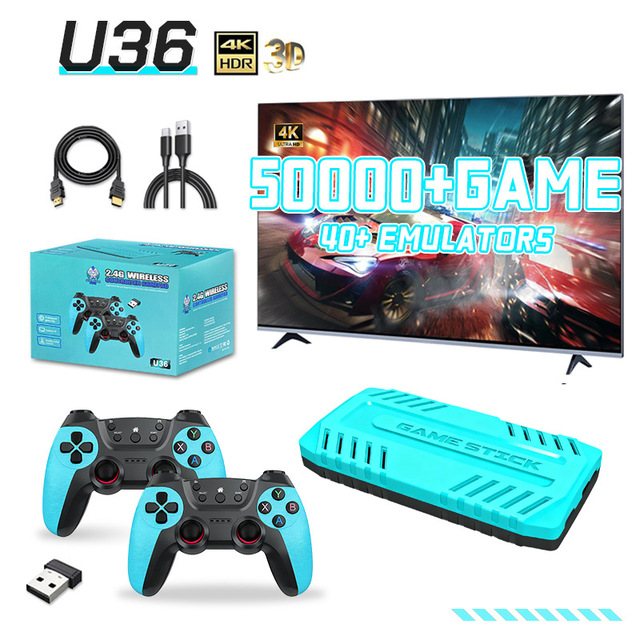 U36 2.4G Wireless HDMI HD Retro Arcade Game Console Dual Player Family TV Video Game Console