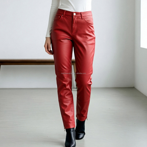 Custom Slim Leg Leather Pants for Women Parties Bottoms <strong>Trousers</strong> <strong>Ladies</strong> - Product Image 1