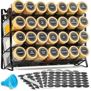 ชั้นวางเครื่องเทศสี่ชั้น ทำจากเหล็กดัด ไม่ต้องเจาะ ตู้เก็บของในครัว สำหรับขวดเครื่องปรุงรส ฝาปิดสนิท ขนาด L - Product Image 5