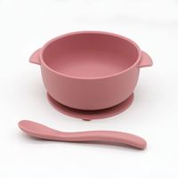 IStapromo Gifts Bol en silicone pour bébé avec couvercle et cuillère, ustensiles d'alimentation pour enfants, sans BPA, ensemble d'alimentation pour bébé, 4 couleurs, écologique