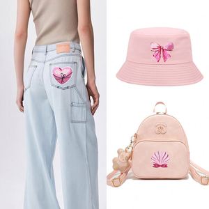 Parches Termoadhesivos Bordados al por Mayor, Parche de Cereza Pequeña y Flor Cruzada Clásica Rosa de Moda para Ropa y Sombreros - Product Image 4