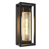 Applique murale extérieure transitionnelle à cinq faces de 14 pouces, bronze foncé, verre grainé transparent, douille E26/E27, certifiée ETL