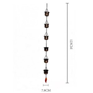 Cadena Decorativa de Lluvia con Forma de Tulipán, de Metal Color Cobre, <span class=keywords><strong>para</strong></span> Decoración del Hogar y Jardín, Hecha a Mano - Product Image 6