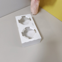 Insert en carton ondulé personnalisé en forme de dôme, plateau intérieur jetable en papier pour l'emballage de thé au lait, desserts et gâteaux