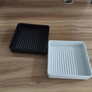 Benutzer definierte Logo Square Restaurant Weiß Schwarz Melamin Tablett Fleisch teller Hotpot Teller Gerichte Kunststoff Serviert abletts für Restaurant - Product Image 5