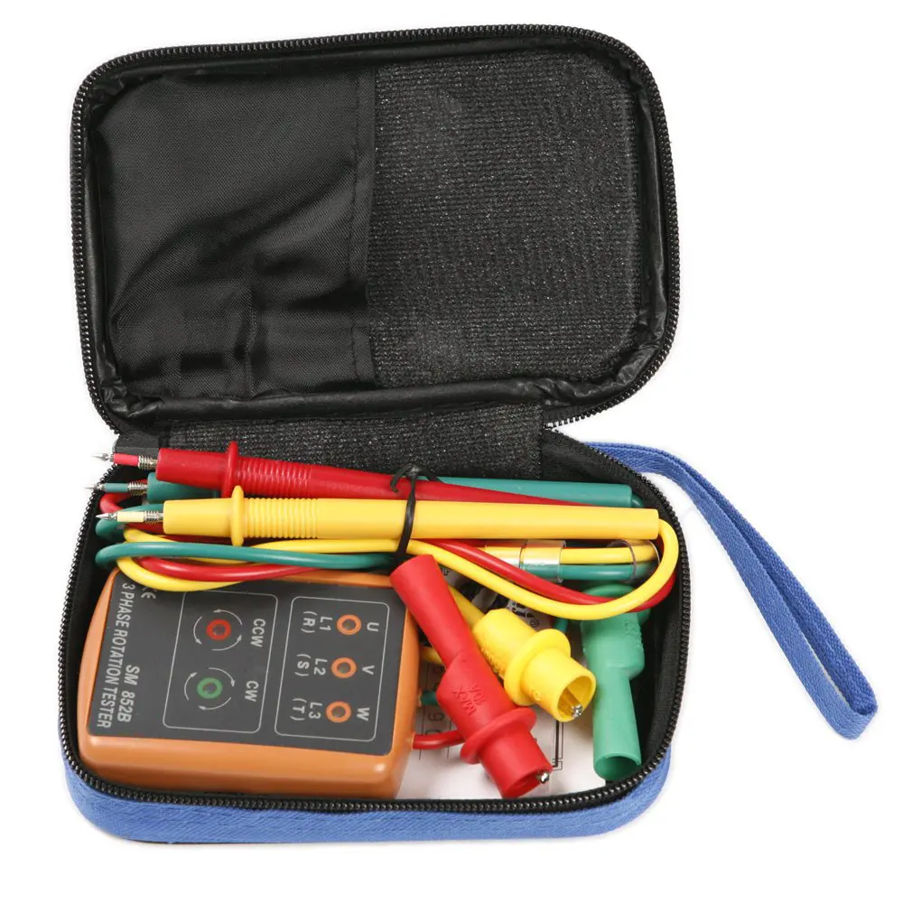 Sm852b 3 Fase Sequentie Rotatie Tester Led Zoemer Indicator Detector Checker Meter 60V ~ 600V 3 Fase Relaisbescherming Tester