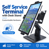 Tablette tactile OEM pour restaurant, borne de commande en libre-service, totem autonome USB/Ethernet avec lecteur QR et imprimante de tickets, certifiée CE FCC