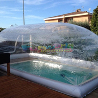 Pvc globe igloo dôme tente camping en plein air événement fête de mariage gonflable clair dôme couverture de piscine transparent bulle tente