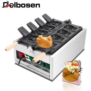 <span class=keywords><strong>Gaufrier</strong></span> électrique professionnel Blios en acier inoxydable, <span class=keywords><strong>mini</strong></span>, 6 empreintes, motif chat mignon, pour pâtisserie - Product Image 2