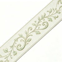 Ruban personnalisé en polyester 100% de haute qualité, brodé avec un motif floral à haute densité, largeur 3 cm, pour chapeaux, vêtements, sacs - Source