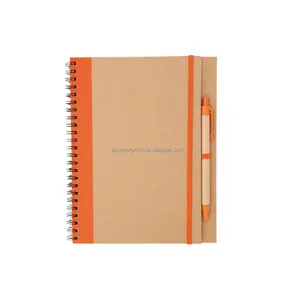 Cuaderno A5 16,5x21x1cm Cuaderno encuadernado en espiral Bolígrafo incluido Cierre de banda elástica 60 páginas en blanco Bucle de bolígrafo elástico