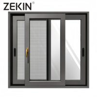 Ventanas corredizas de ventana de aluminio de vidrio templado resistente a impactos de diseño moderno certificado CE ZEKIN para gimnasios escolares