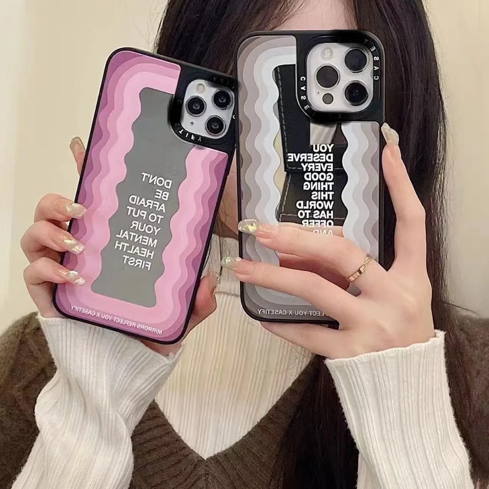 Make up Mirror Customized Pattern Phone Cover Mona Lisa Case For iPhone 14 13 12 11 Pro Max Mini Samsung S22 S21 Android Models