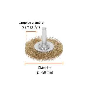 Herramienta Circular para Cardar Cables BOX 6, Alambre de 2' de Grosor para Taladro, TRUPER - Product Image 2