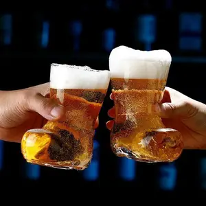รองเท้าบูทรูปทรงแก้วเบียร์สุดสร้างสรรค์,แก้วเบียร์สำหรับบาร์แก้วเบียร์ถ้วยรองเท้าบูทแก้วเบียร์
