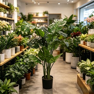 Arbre artificiel Monstera biomimétique à toucher réel, grande plante dos-de-lopinette, faux palmier tropical pour la décoration de mariages, de fêtes et de jardins - Product Image 5