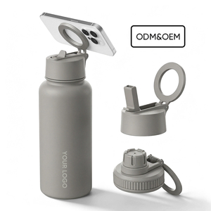Bouteille isotherme à double paroi en acier inoxydable 304 avec couvercle magnétique personnalisé, pour le camping, l'école, la salle de sport - Product Image 1