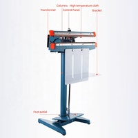 Scelleuse thermique verticale semi-automatique portative à pédale pour sacs plastiques, corps en aluminium, scellage simple face