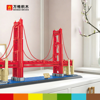 Ensemble de blocs de construction de pont suspendu, système de construction d'ingénierie MOC robuste, briques précises pour exposition ou cadeau
