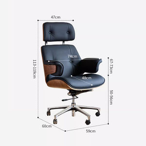 เก้าอี้สำนักงานปรับระดับได้ ดีไซน์หรูหรา รองรับหลังส่วนกลางและส่วนบน ออกแบบตามหลักสรีรศาสตร์ เก้าอี้ผู้บริหารสมัยใหม่ เก้าอี้ทำงานหนัง - Product Image 6