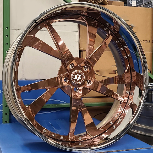 Viaol Gold Rose Sliver Five Spoke Design Forged Wheels 22 24 26 Inch Rims Deep Dish Fit for Lexus LX Mercedes Benz