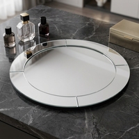 Assiettes de présentation en verre miroir personnalisées en gros, 13 pouces, pour décoration de mariage et de fête