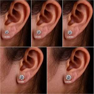 Pendientes de Diamantes de Oro de 10K y 14K para Mujer, D VVS, Creados en Laboratorio, 0.5CT-3CT, Corte Pera Ovalado, Pendientes de Oro Solitario Cultivados en Laboratorio - Product Image 6