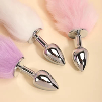 Plug anal SM multicolore en fourrure artificielle queue de renard, accessoire sexuel pour adultes, pour le flirt et l'entraînement